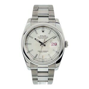 Rolex Datejust 36 Stainless Steel Silver Dial 36mm Automatic Men’s Watch 116200